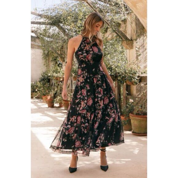 Petal & Pup Dresses & Skirts - PETAL & PUP Eden Floral Halter Maxi Dress NWT IN STORES $119 SZ M